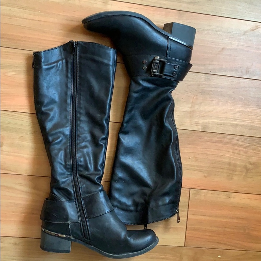 Black leather boot